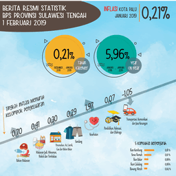 Bulan Januari 2019, Kota Palu Mengalami Inflasi Sebesar 0,21 Persen